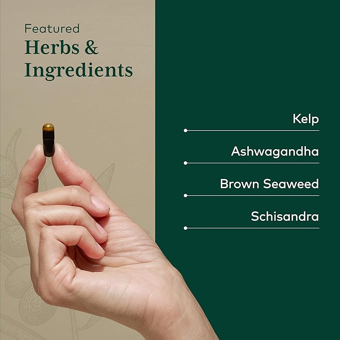 Gaia Herbs Pro Thyroid Formula - Supports Cardiovascular &amp Metabolic Health - with Ashwagandha Root Schisandra Berry Kelp &amp Brown Seaweed - Vegan &amp Gluten-Free - 120 Liquid Phyto-Caps (6