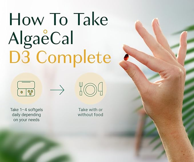 ALGAECAL D3 Complete - Enhanced Immune Support &amp Bone Health with D3 K2 A &amp E - Whole Body Wellness &amp Bone Strength 60 softgels (3 Packs)