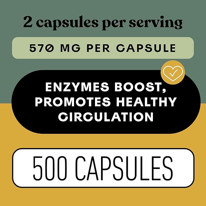 CNP Nattokinase 570mg Capsules - 6000FU Natto Enzyme Supplement Healthy Circulation Support Fermented Soy Extract Vegan Gluten Free Non GMO Pure No Fillers High Potency 500 Count Made in USA