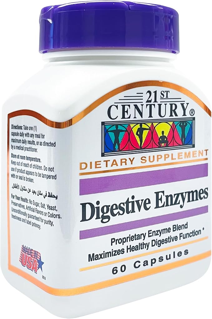 21st Century Digestive Enzymes Capsules 60 Count (Pack of 3)