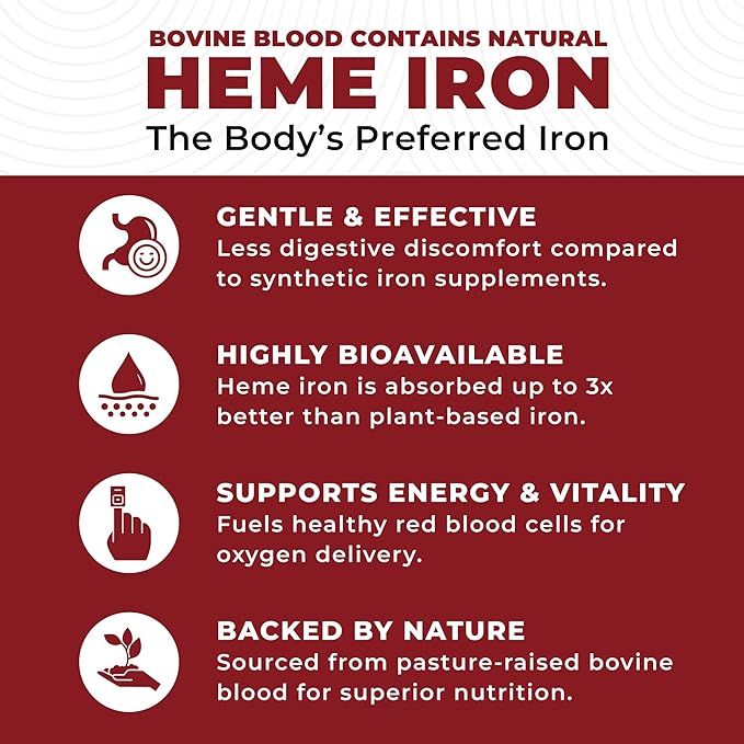 Left Coast Performance Grass Fed Bovine Blood and Beef Liver Supplement –100% Grass Fed New Zealand Pasture Raised Beef Organs - Natural Blood Builder Non GMO Freeze Dried –180 Capsules