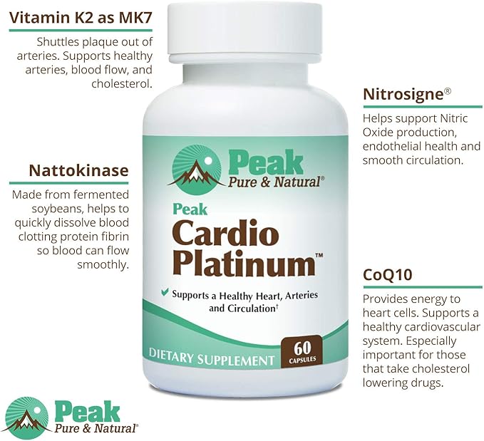 Peak Pure &amp Natural Peak Cardio Platinum 180 Capsules