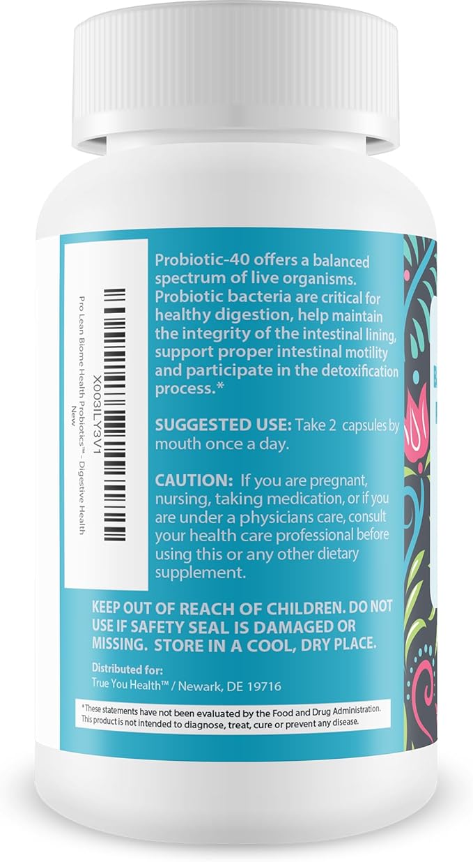 Pro Lean Biome Health Probiotics - Digestive Health &amp Immune Support - Improve Gut Microbiome for Overall Health &amp Improved Energy - Probiotic &amp Prebiotic Blend - Health Starts in The Gut
