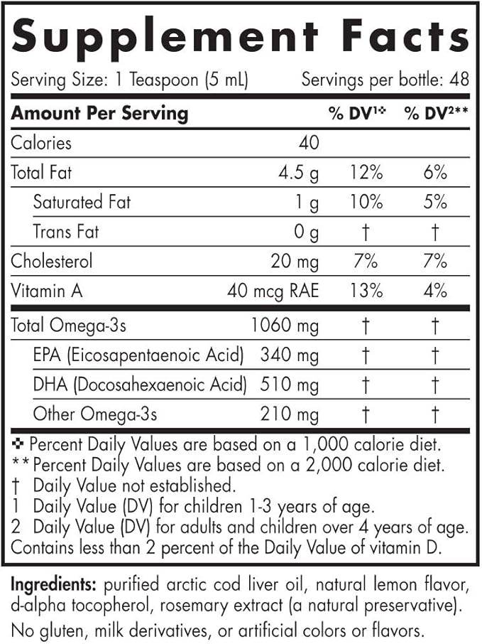 Nordic Naturals CLO Lemon 8-Ounce Rtl 0.88 Bottle