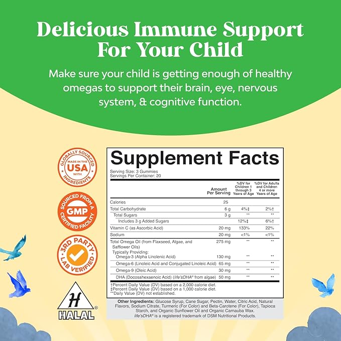 Bundle of Vitamin D3 Gummies for Daily Wellness with 2000IU per Serving Bone Muscle &amp Immune Support and Kids DHA Omega 3 Gummies - Fatty Acids Omega 3 6 9 for Brain Immune Strength &amp Vision