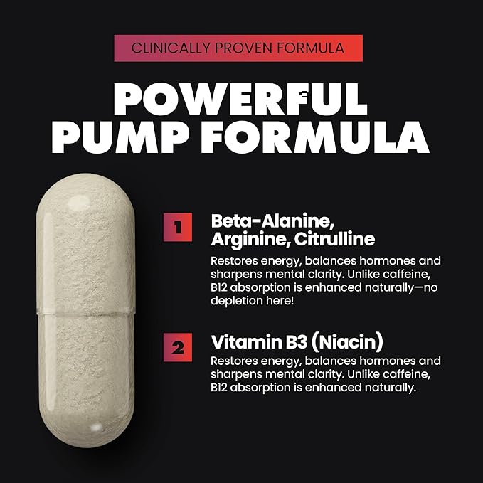Gains in Bulk L Arginine Amino Acids Supplement for Nitric Oxide Support Supplements for Men with L-Arginine L Citrulline and L Ornithine Muscle Pump Energy and Heart Health Support 90 Capsules