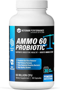Ammo 60 Probiotic – 60 Billion CFU 4 Targeted Strains + FOS Prebiotic – Supports Digestive Balance &amp Boost Immune System – Daily Probiotic Supplement