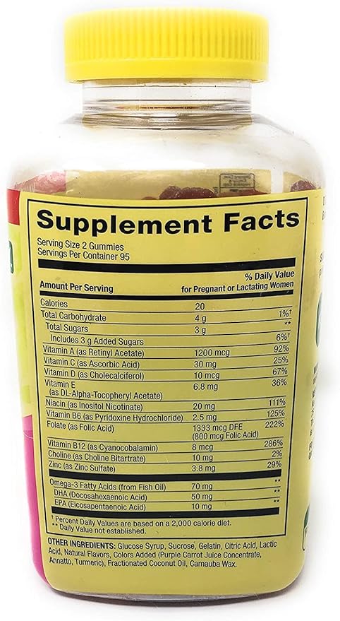 Spring Valley Adult Prenatal Health Multivitamin DHA &amp Folic Acid Fruit 190 Gummies+Better Guide Vitamins Supplements Book
