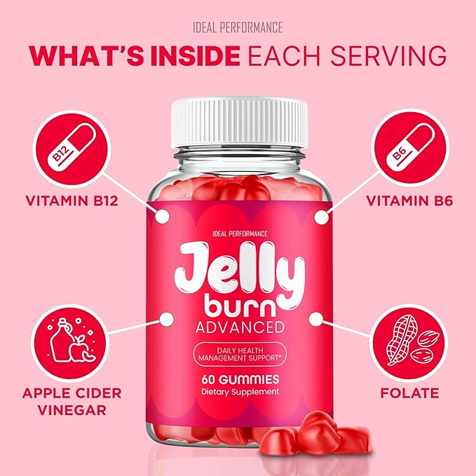 Jelly Burn Gummies Official JellyBurn Gummy Supplement - Maximum Strength All Natural Health &amp Wellness Support Advanced Formula for Active Lifestyle Jelly Burn Gummy Support Reviews (2 Pack)