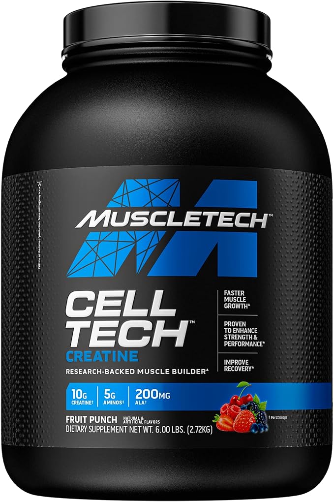 MuscleTech Cell-Tech Creatine Powder &amp Clear Muscle HMB Supplements Muscle Builder &amp Recovery Drink for Men &amp Women 6 lbs Powder &amp 42 Softgels