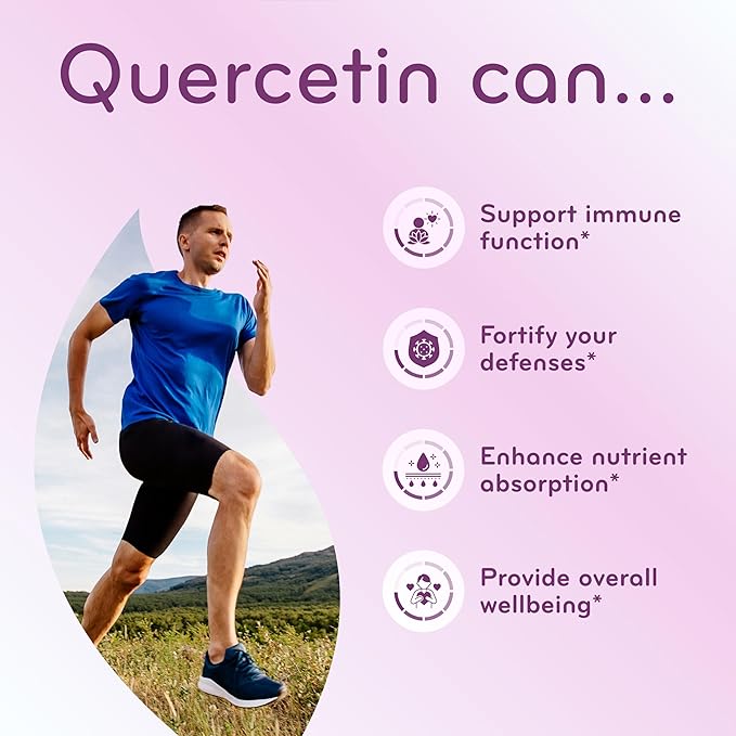 Advanced Zinc Quercetin with Bromelain Formula - Triple Immune Support Quercetin Complex for Daily and Seasonal Immune System Wellness Support - Made in a cGMP American Facility (120 Servings)