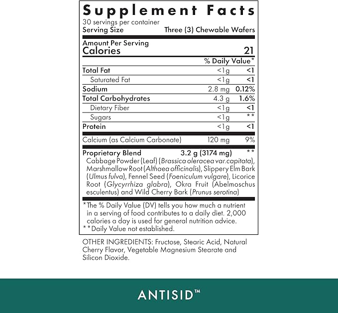 Michael's Health Naturopathic Programs Antisid - 90 Vegan Chewable Wafers - Wild Cherry Flavor - Supports Healthy Digestion - Kosher - 30 Servings