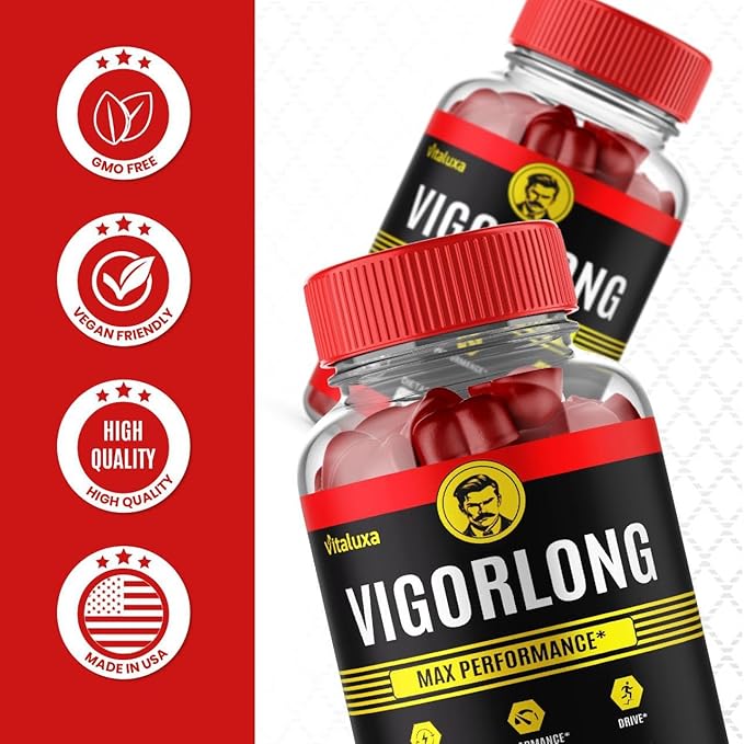 (5 Pack) Vigorlong Gummies Maximum Strength All Natural Advanced Formula Performance Blend Supplement for Health and Wellness Reviews (300 Gummies)