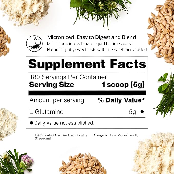 ProMix Nutrition L-Glutamine - Pure Micronized Free Form - Unflavored 180 Servings