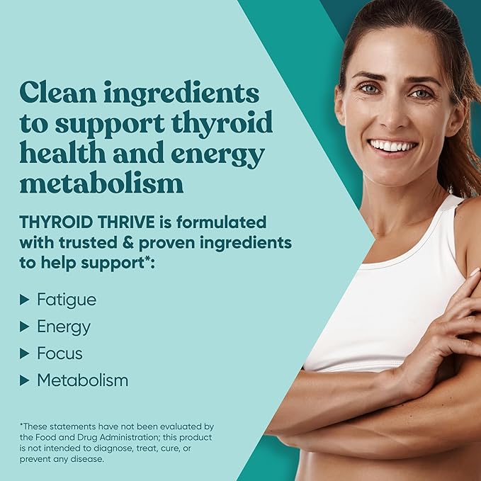 Thrive Energy Support - Naturally Fight Fatigue Balance Hormones Promote Focused Energy - Zinc Selenium Iodine - 60 Vegetarian Soft Capsules