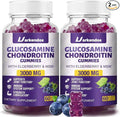 2 Packs 3000MG Glucosamine Chondroitin Gummies with MSM &amp Elderberry Extra Strength - Joint Support Antioxidant Immune Support Supplement for Adults Men &amp Women - 120 Blueberry Gummies