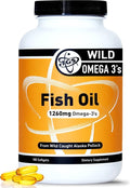 TGS Extra Strength Omega 3 Fish Oil Supplement - 1260mg EPA DHA for Men &amp Women - Burpless Pure Omega 3 Fatty Acids from Wild Alaska Pollock in Triglyceride Form - 180 Capsules 90 Servings