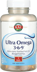 Kal Ultra Omega 3-6-9 100 Softgels