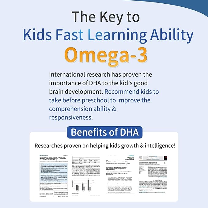 BHK's Children’s DHA Fish Oil: Chewable Omega-3 for Brain Eye &amp Immune Support - Delicious Orange Flavor Non-GMO &amp Heavy Metal Tested - 60 Softgels