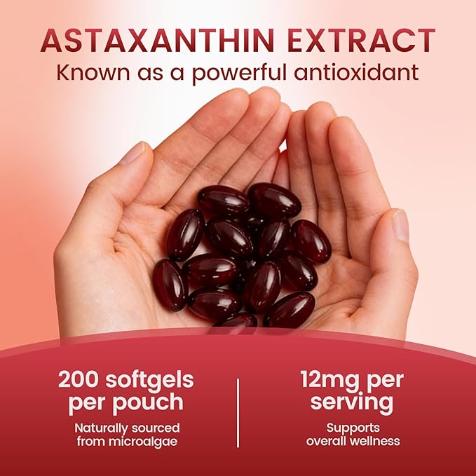 Divani Astaxanthin Natural Astaxanthin Non-GMO Gluten-Free Soy Free Daily Eye Skin Support (1)