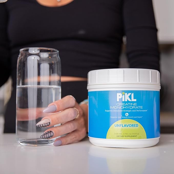 PiKL Creatine Monohydrate Powder | Micronized &amp Unflavored | 5g Scoop | 100 Servings | Clean Creatine for Strength | Workout Supplement for Pickleball Players