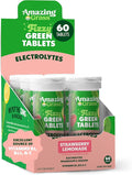 Amazing Grass Electrolyte Tablets Fizzy Greens Water Flavoring Tablet with Vitamins Hydrate Strawberry Lemonade 10 Count (Pack of 6) (Packaging May Vary)