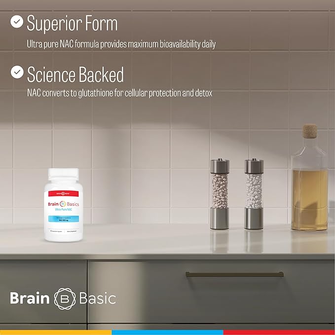 Brain Basics Ultra NAC | Glutathione Precursor Optimize Neurological and Liver Health and Immune Support | 90 Servings
