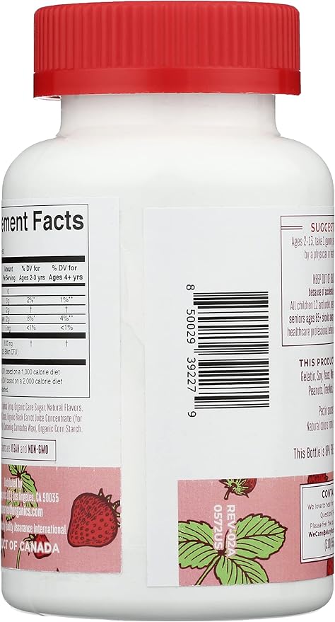 Mary Ruth's Organic Kids Strawberry Probiotic Gummies 60 CT