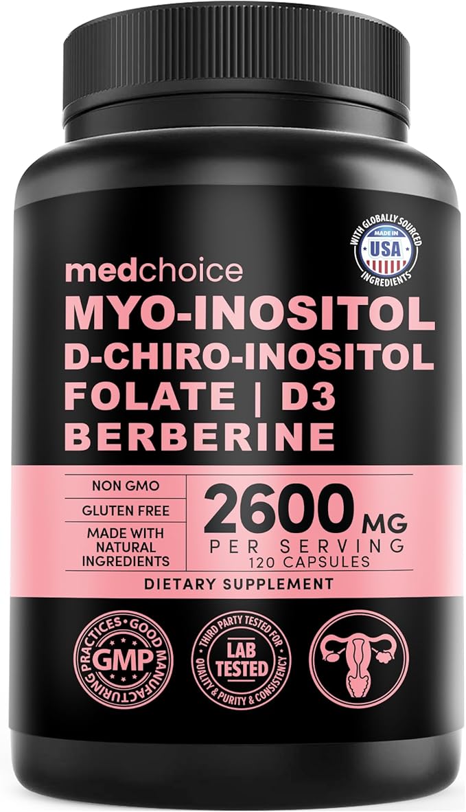 14-in-1 Women’s Inositol Complex Supplement – 40:1 Myo &amp D-Chiro Inositol with Folate Vitamin D3 Zinc Magnesium &amp Botanicals for Hormone &amp Feminine Wellness Support – (120 Capsules) (Pa