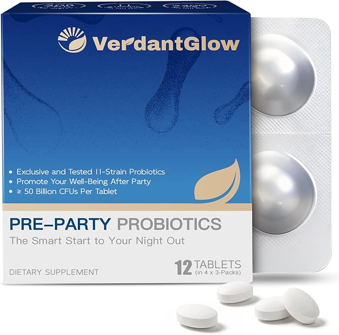Pre-Drinking Hangover Support Supplement – Feel Better After Drinking – Pre-Party Alcohol Support Pills for Faster Morning Recovery – Probiotic-Powered Formula – 16 Chewable Tablets (12 + 4 Bonus)