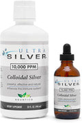 Ultra Silver® Colloidal Silver | 10000 PPM 32 Oz (946mL) | Mineral Supplement | True Colloidal Silver - 4 oz Dropper Bottle (Empty) Included for Dispensing!