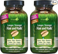 Irwin Naturals Longer Stronger Hair and Nails - 120 Liquid Softgels 2 Pack - Promotes Vibrant Shine Texture &amp Strength - 120 Total Servings