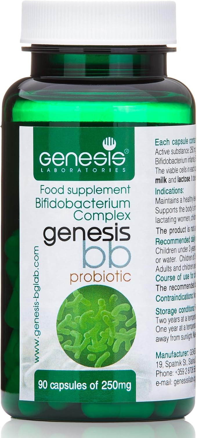 Genesis Bifidobacterium Complex BB Probiotic May Support Gut Helth Digestion Immune System 240 Mg per Capsule 90 caps