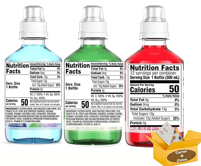 Carter N Chloe Variety bundle Tumm-E Yumies 9-pack drink variety with three delicious fruit flavors—Berry Apple and Fruit punch.