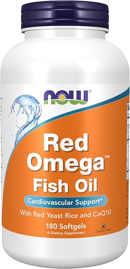 NOW Foods Supplements Red Omega™ with CoQ10 30 mg and Omega-3 Fish Oil Cardiovascular Support* 180 Softgels