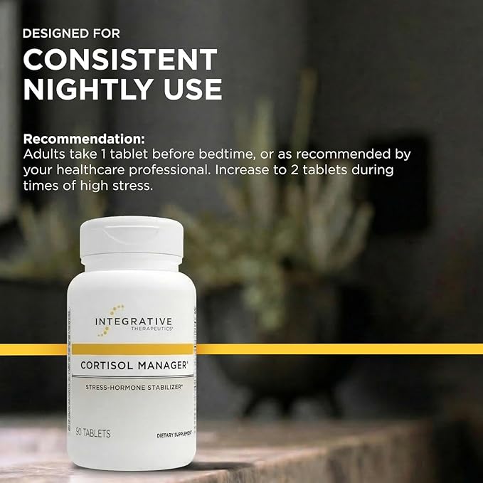 Integrative Therapeutics Cortisol Manager - Balance Cortisol &amp Support Relaxation for Restful Sleep* - Includes Ashwagandha &amp L-Theanine for Confidence with Less Stress* - 90 Tablets (45 Servi