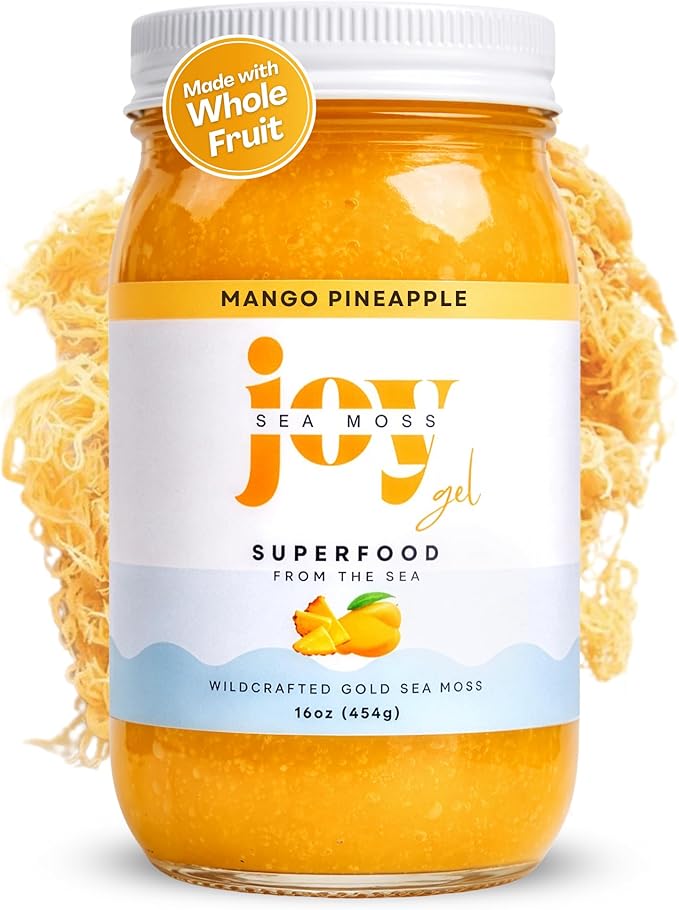 Wildcrafted Irish Sea Moss Gel 16 oz | Made in USA | Gold Seamoss Superfood | Rich in Vitamins &amp Minerals | Real Fruit | Nutritional Supplement | Pure Raw+Non GMO