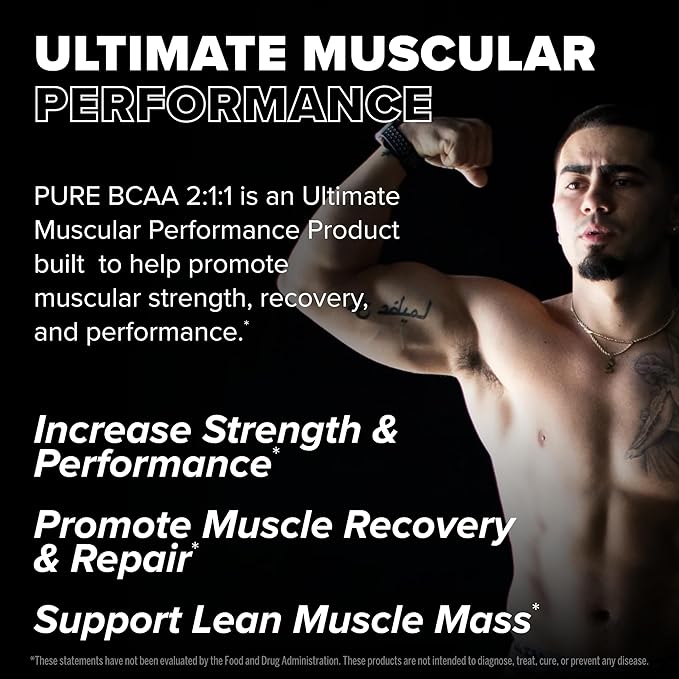 FINAFLEX Pure BCAA 2:1:1 Fruit Punch - 9.7 oz - Promotes Strength Recovery &amp Performance - with 2:1:1 Ratio of Leucine Isoleucine &amp Valine + Vitamin C - 30 Servings (Pack of 2)