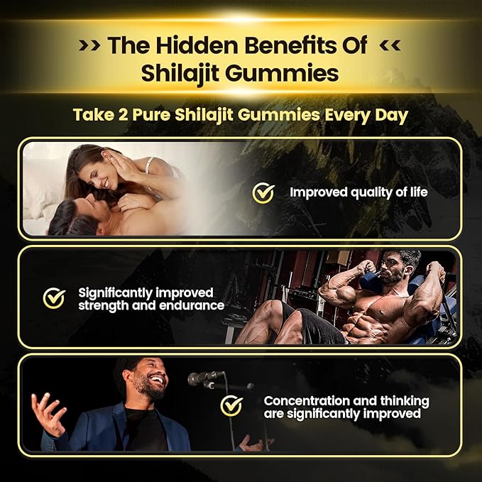 VivoNu Himalayan* Shilajit* Gummies with Ashwagandha* &amp Gokshura | 85+ Trace Minerals &amp Fulvic Acid | Organic Micronutrient Supplement for Men &amp Women (Men 4000mg / 1 Bag)