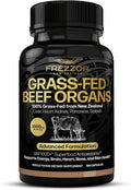 FREZZOR New Zealand 100% Live-Grass-Fed Beef Organs Complex Supports Whole Body Wellness and Energy with Proprietary Blend of Liver Heart Kidney Pancreas &amp Spleen Non-GMO 3000mg 180 Capsule