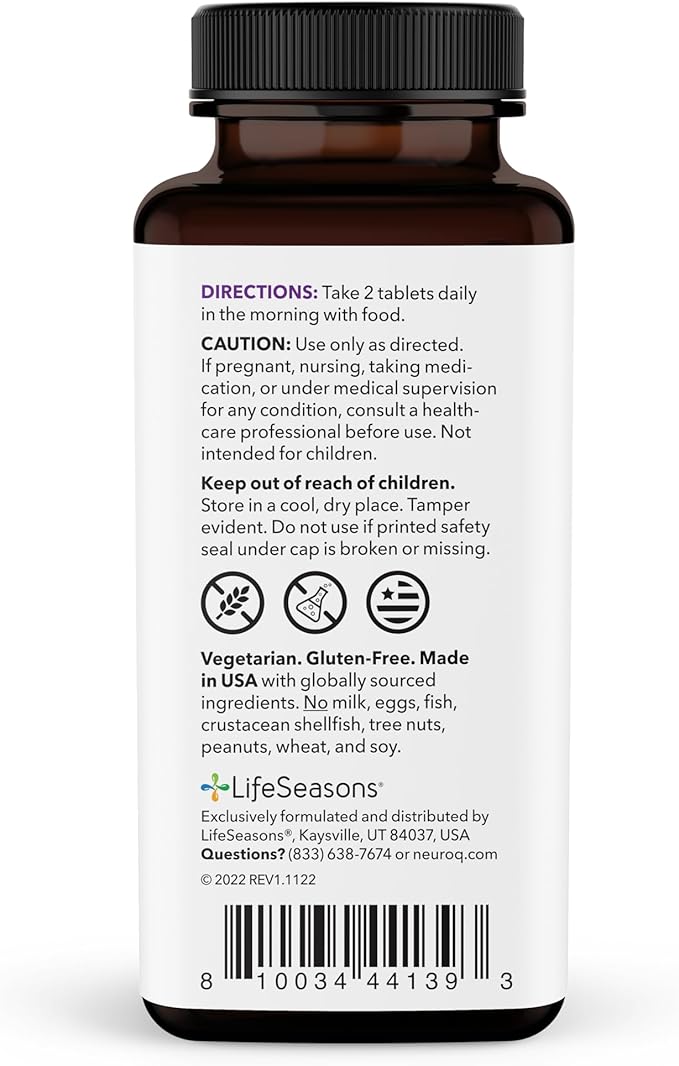 NeuroQ Daily Essentials Multivitamin – High‑Potency Brain &amp Body Support with Choline 550 mg PQQ CoQ10 Alpha Lipoic Acid – Supports Memory Energy Cognitive Focus &amp Daily Wellness – 60 Tab