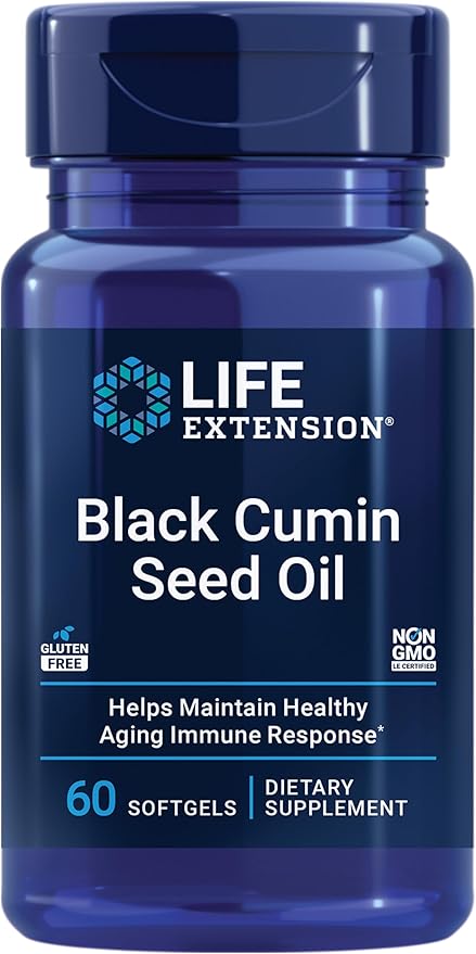 Life Extension Black Cumin Seed Oil 500 mg Immune &amp Inflammatory Support &amp N-Acetyl-L-Cysteine 600 mg Antioxidant 60 Capsules