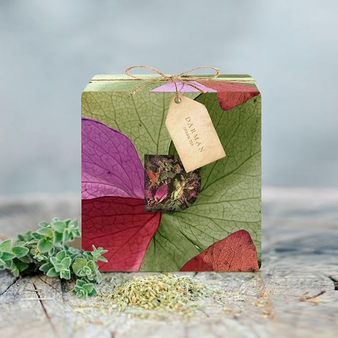 Armenian Herbal Tea – Floral Blend with Wild Pomegranate Flowers Rose Petals Common Balm &amp Wild Oregano | 1.4 oz Loose Leaf | Premium Mountain Botanicals | Gift Box for Wellness &amp Celebratio