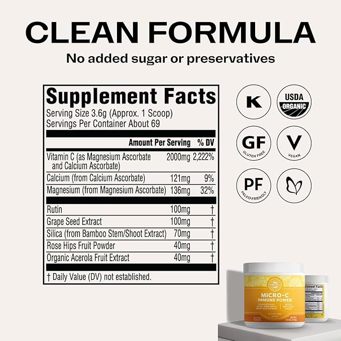 Vimergy Skin Potion Kit – Micro-C Immune Power(TM) (250g) and MSM (120 Capsules) – Skin Hair &amp Nail Support + Collagen + Immunity – Vegan Paleo Gluten-Free Kosher – Pure Potent Daily Suppleme