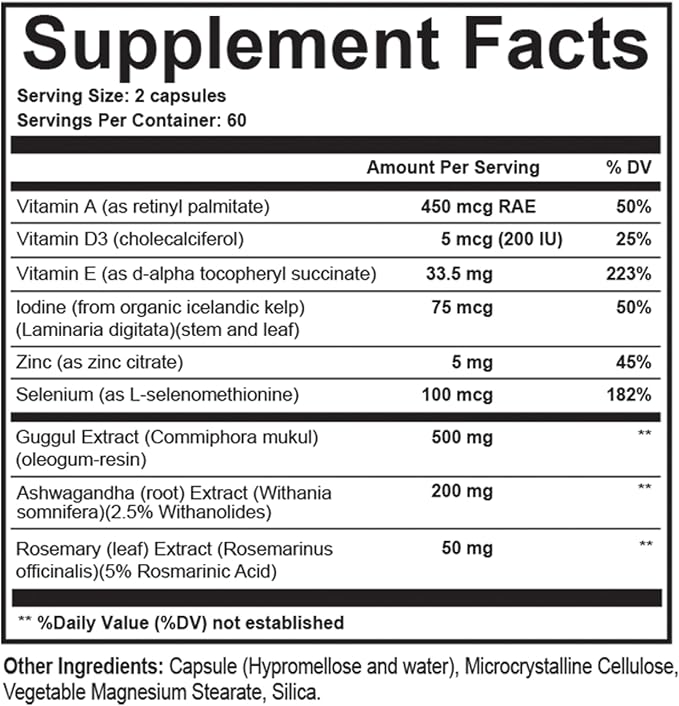 Dr. Westin Childs T3 Conversion Booster - Thyroid Support for Women &amp Men with Hypothyroidism &amp Hashimoto’s Iodine Ashwagandha Guggul Extract Selenium &amp Zinc Complex 60 Servings