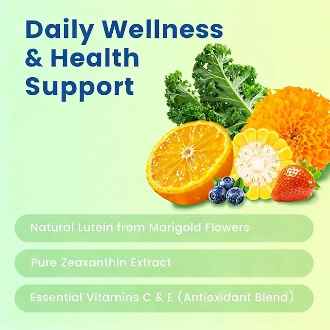 HolyTime Lutein Gummies – Dietary Supplement for Eye Health Support – with Lutein &amp Zeaxanthin – Plant-Based Daily Formula with Zinc Vitamin C &amp E – Natural Berry Flavor – Vegan Friendly (3)