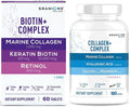 Biotin Keratin Collagen Complex and Collagen Complex Calcium Magnesium Hair Growth and Beauty Bundle