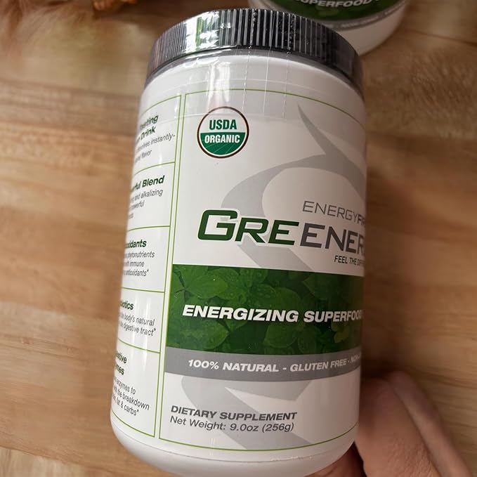 EnergyFirst Energize and Detoxify Greenergy Organic Superfood Powder - Vegan Gluten-Free Sugar-Free Non-GMO - 30 Servings for Daily Energy &amp Immunity Boost!