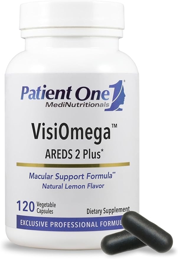 Patient One VisiOmega | Supports Eye Health* | AREDS 2 Vitamin Mineral and Antioxidant Supplement Plus Omega 3 Fish Oil and More | 120 Capsules