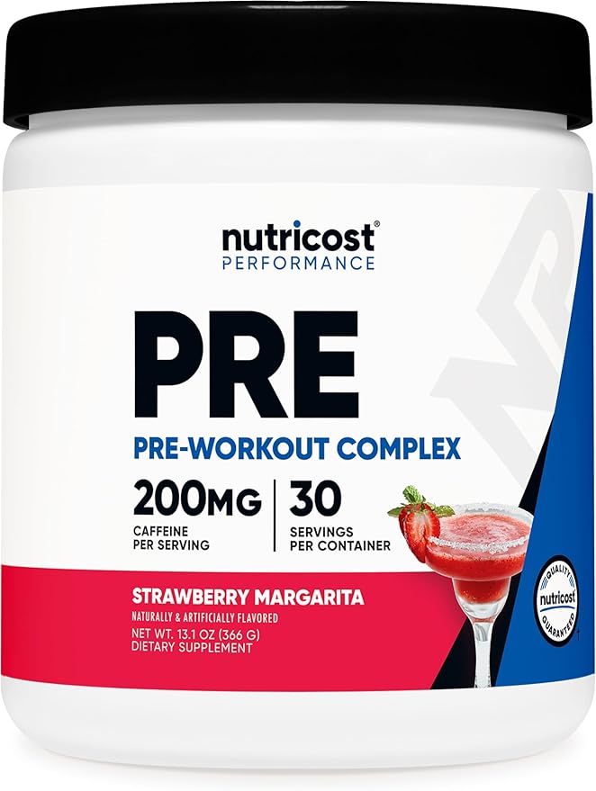 Nutricost Pre-Workout Powder (Strawberry Margarita) 30 Servings - GMO-Free Gluten-Free Vegetarian